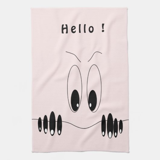 好奇心に満ちた目のキッチンタオルよくはしゃぐ キッチンタオル (縦)