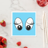 好奇心に満ちた目ブルーナプキン – カスタマイズ可能 スタンダードカクテルナプキン (インサイチュ)