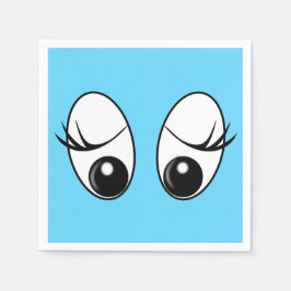 好奇心に満ちた目ブルーナプキン – カスタマイズ可能 スタンダードカクテルナプキン