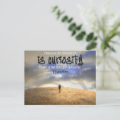 "好奇心のための治療なし"感動的引用文ポストカ ポストカード (スタンド正面)