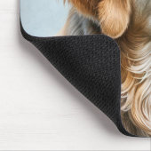 好奇心のゴールデンレトリバー マウスパッド (コーナー)