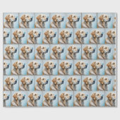 好奇心のゴールデンレトリバー ラッピングペーパー (フラット)