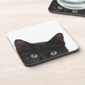 好奇心の子猫デジ絵画タル コースター (左側)