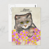 好奇心の子猫- "良い事が起こることを期待する!" ポストカード (正面/裏面)