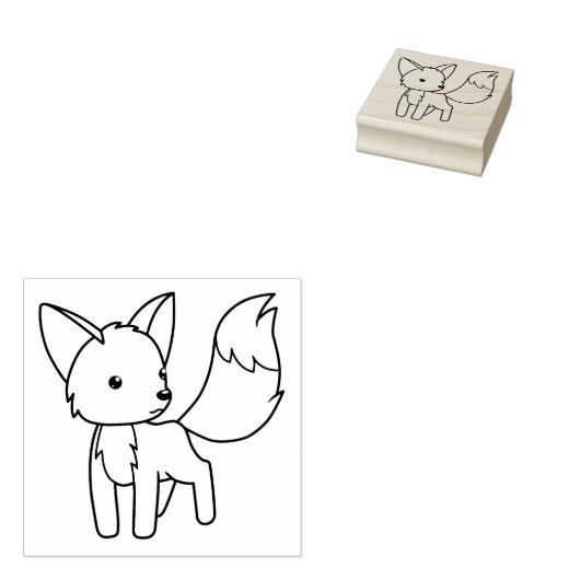 好奇心の小さなキツネ色の私 ラバースタンプ (押印)