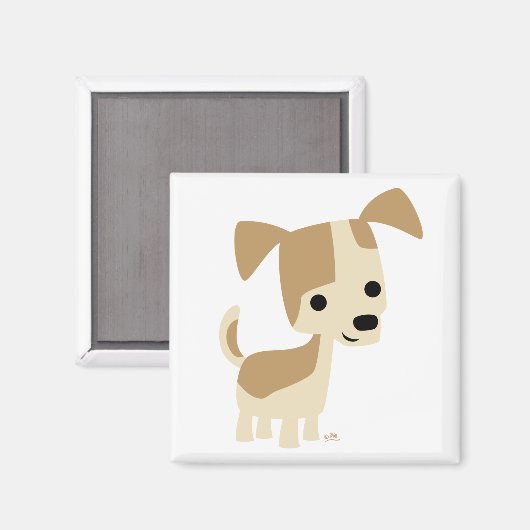 好奇心の小さな犬の漫画の磁石 マグネット (正面/裏面)
