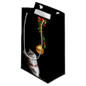 好奇心の強いクリスマス猫 スモールペーパーバッグ (正面アングル)