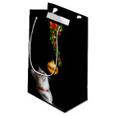 好奇心の強いクリスマス猫 スモールペーパーバッグ (裏面アングル)