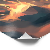 好奇心の強いブルーチビ(小さくかわいく書いた感じ)ドラゴン ポスター (コーナー)