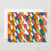 好奇心の強い猫カラフル ポストカード (正面/裏面)