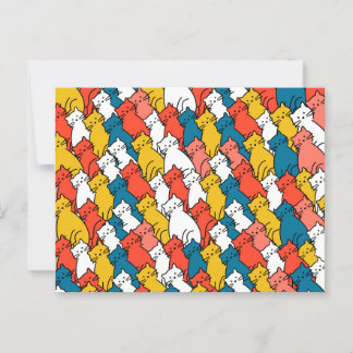 好奇心の強い猫カラフル ポストカード