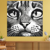 好奇心の強い猫顔 キャンバスプリント (インサイチュ (リビング))