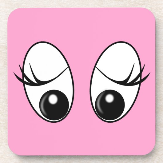 好奇心の目のカスタム色コースター – ピンク コースター (正面)