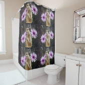 好奇心の開花：紫のデイジーの間のメルカト シャワーカーテン (インサイチュ)