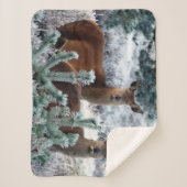 好奇心の鹿の毛布 シェルパブランケット (正面)