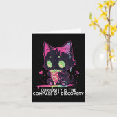 好奇心はストイック猫の発見おもしろいの運命だ カード (黄色い花)