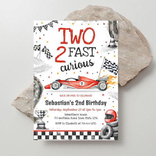 好奇心は速いレーシングカーボーイ2歳の誕生日 招待状