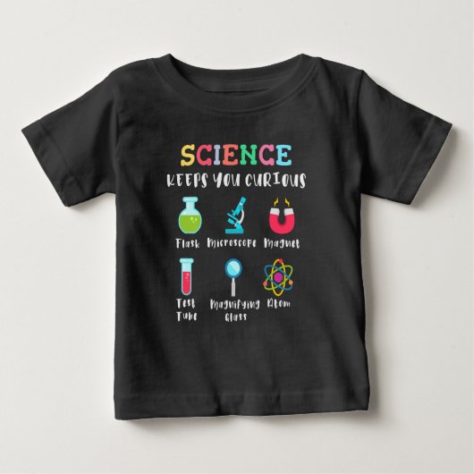 好奇心をくすぐる科学 ベビーTシャツ (正面)