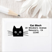 好奇心をそそる黒猫の差出人住所ラベル ラベル (インサイチュ)