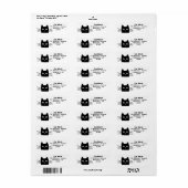 好奇心をそそる黒猫の差出人住所ラベル ラベル (フルシート)