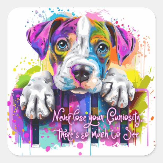 好奇心を失うことはないし、見るものも多い スクエアシール (正面)