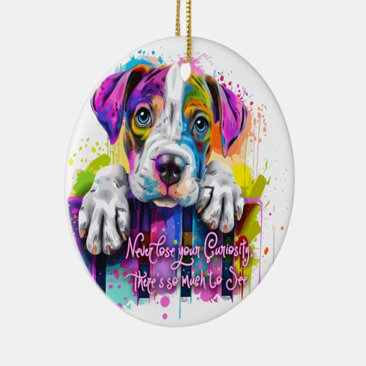 好奇心を失うことはないし、見るものも多い セラミックオーナメント (右)