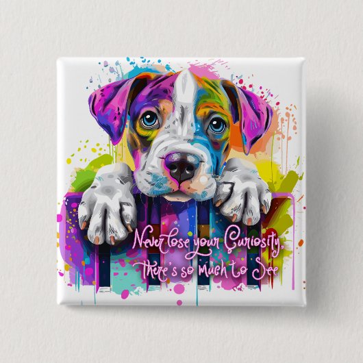 好奇心を失うことはないし、見るものも多い 缶バッジ (正面)