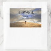 「好奇心を癒す策はない」感動的引用文 長方形シール (バッグ)