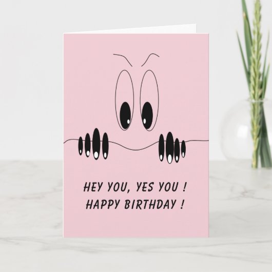 好奇心アイおもしろいズ誕生日カード – カスタム文字 カード (正面)