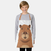 好奇心カピバラポートレート エプロン (着用した状態)