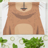 好奇心カピバラポートレート キッチンタオル (折り畳み)