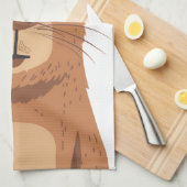 好奇心カピバラポートレート キッチンタオル (四つ折り)