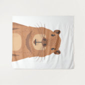 好奇心カピバラポートレート タペストリー (正面(横))