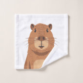 好奇心カピバラポートレート バスタオルセット (ウォッシュタオル)