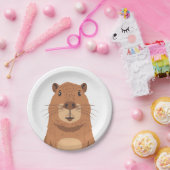 好奇心カピバラポートレート ペーパープレート (パーティー)