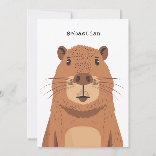 好奇心カピバラポートレート 招待状 (正面)