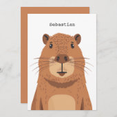 好奇心カピバラポートレート 招待状 (正面/裏面)