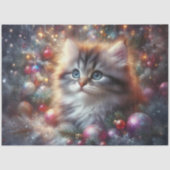 好奇心クリスマスツリー子猫切り離し 薄葉紙 (正面)