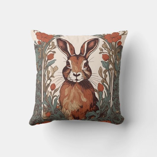 好奇心ハレウィリアムモリスインスパイアフローラ クッション (裏面)