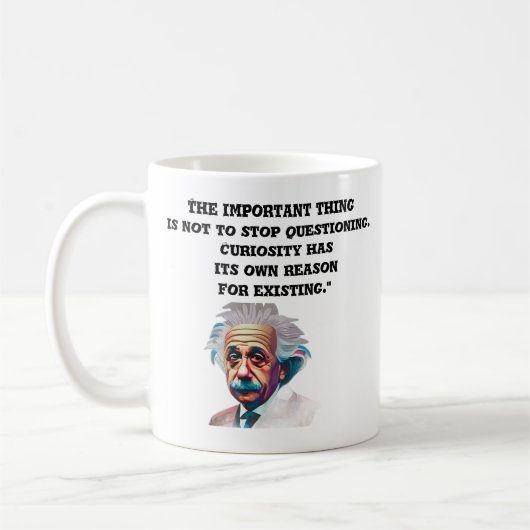好奇心マグカップEinsteinQuotesMug コーヒーマグカップ (左)