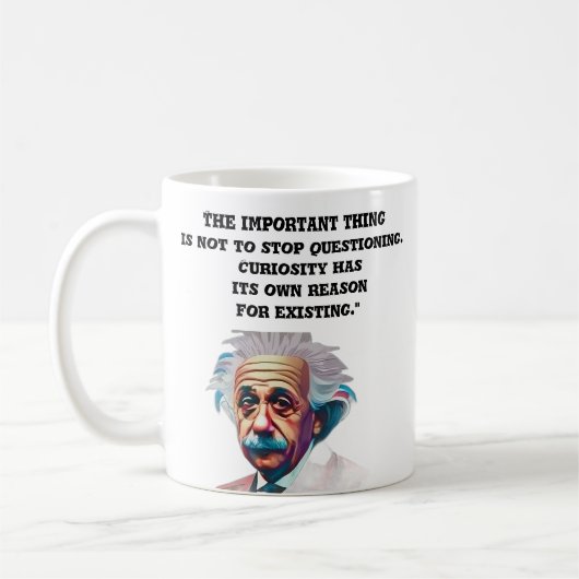 好奇心マグカップEinsteinQuotesMug コーヒーマグカップ (左)