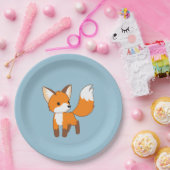 好奇心リトルキツネオンブルー ペーパープレート (パーティー)