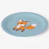 好奇心リトルキツネオンブルー ペーパープレート (アングル)