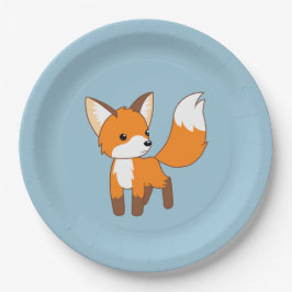 好奇心リトルキツネオンブルー ペーパープレート