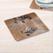 好奇心ローバーは火星の表面に着陸した。 スクエアペーパーコースター (アングル)