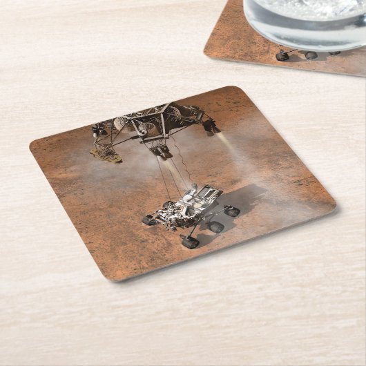 好奇心ローバーは火星の表面に着陸した。 スクエアペーパーコースター (アングル)