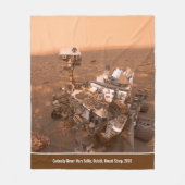 好奇心ローバー火星ダスティセルフィーで山シャープ フリースブランケット (正面)