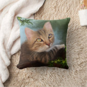 好奇心子猫ファインアート枕 クッション (ブランケット)