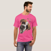 好奇心旺盛おもしろいなボクサー犬 Tシャツ (正面フル)