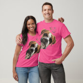 好奇心旺盛おもしろいなボクサー犬 Tシャツ (ユニセックス)